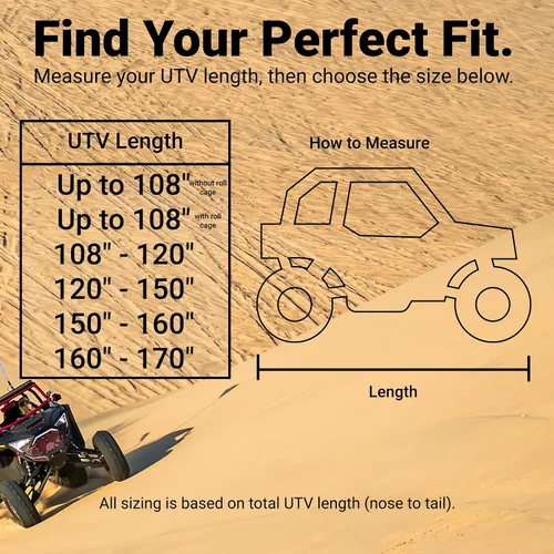Vista 4 de Funda resistente a la intemperie para UTV compatible con Cfmoto Uforce 100 2019 – Exterior e interior – Agua, nieve, sol – Correas de seguridad