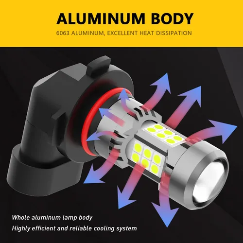 Vista 3 de Phinlion Bombillas LED antiniebla H10, 3200 lúmenes color azul hielo, súper brillantes PY20D 9145, focos antiniebla de repuesto para coches