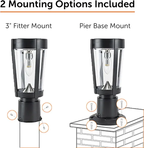 Vista 8 de Gama Sonic Amphora - Lámpara solar para poste de acento, moderna lámpara de 12 pulgadas de altura con base de muelle de montaje empotrado, incluye