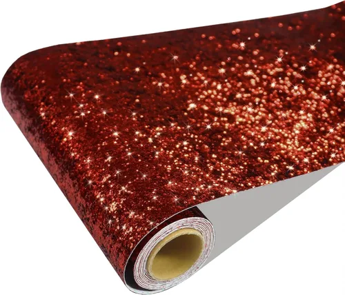 Vista 13 de CRE8TIVE Papel tapiz con purpurina gruesa de 8 x 80 pulgadas, para pegar y pelar, borde de papel tapiz morado texturizado extraíble, lentejuelas