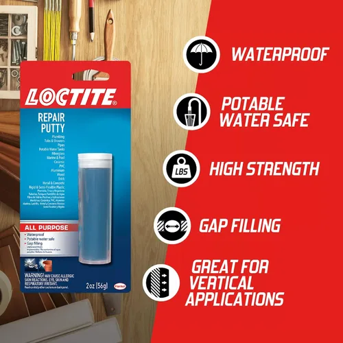 Vista 4 de Locbd #Loctite 1999131 Loctite Multi Purpose Repair Putty, 2 onzas, blanco
