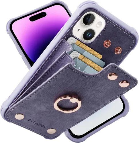 Vista 11 de Funda tipo cartera compatible con iPhone XR/10R con tarjetero de crédito, funda protectora de cuero a prueba de golpes compatible con anillo