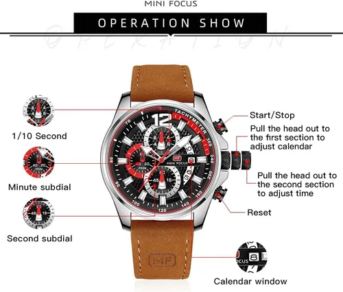 Vista 6 de KXAITO Mens Watches Military Sport Waterproof Chronograph Watch Luminous Silicon Strap Casual Watches for Men Fashion Analog Quartz Business Wrist