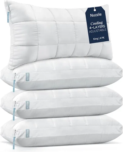 Vista 12 de Nuzzle - Almohada de enfriamiento ajustable para dormir de lado, almohada de cama de tamaño estándar de lujo colección hotel - Mejor almohada