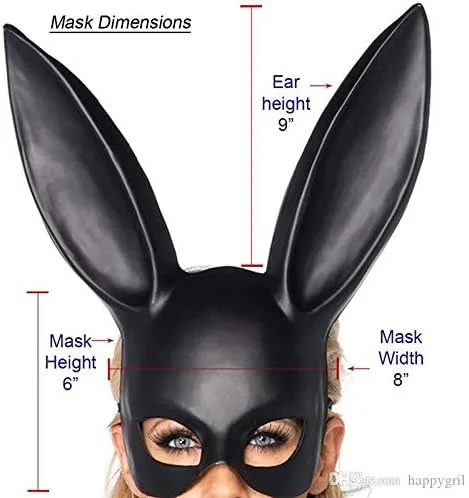 Vista 4 de TOP VACUUM PARTS Máscara de conejo para mascarada, máscara de orejas de conejo, máscaras de disfraz de mujer para baile de máscaras, simplemente