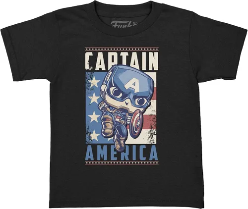 Vista 3 de Funko Pop! Pocket Pop and Tee: Marvel - Capitán América, niños extra pequeños