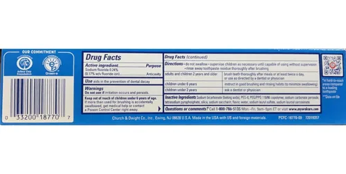 Vista 3 de Arm & Hammer Peroxicare, pasta de dientes de menta anticaries de bicarbonato de sodio y peróxido, el embalaje puede variar, 6.0 onzas (paquete de 6)