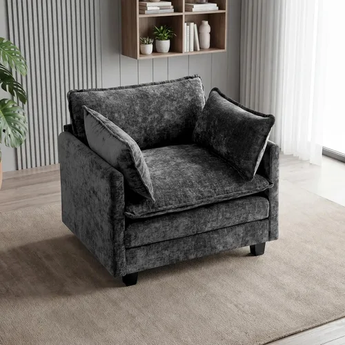 Vista 25 de Sofá seccional, cómodo sofá modular de nube, sofá modular de asiento profundo, sofá moderno en la nube, sofás modulares para sala de estar, Beige