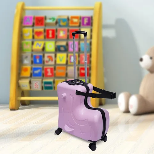 Vista 5 de CNCEST Carro de viaje portátil para niños de 20 pulgadas, portátil, universal, impermeable, unisex, con cerradura, adecuado para niños menores de 6