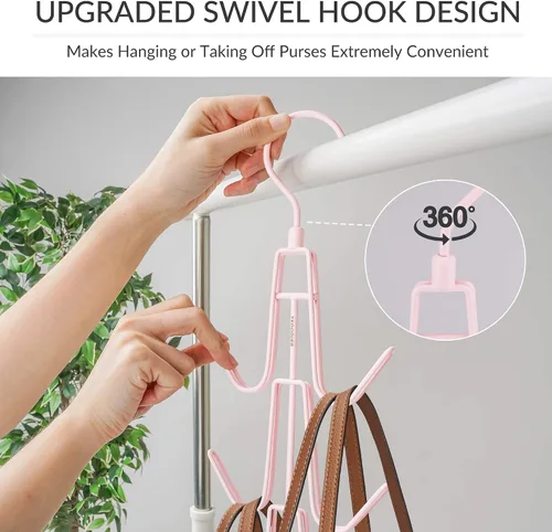 Vista 3 de ZEDODIER Organizador para colgar bolsos para armario, paquete de 2 soportes para bolsas colgantes, mantiene los monederos visibles y en buenas