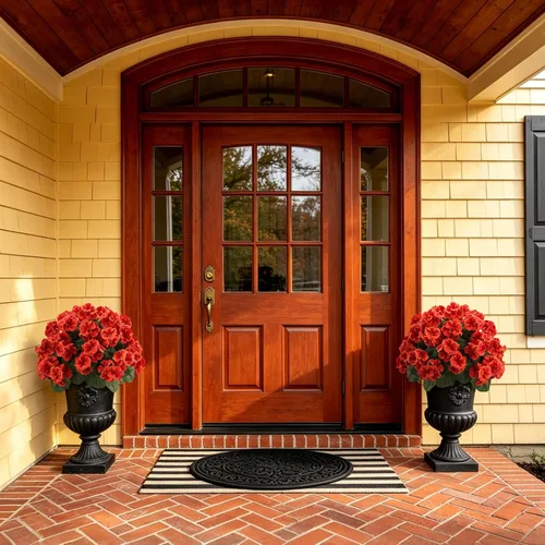 Vista 4 de 2Pcs Artificial Fall Flowers for Outdoors Fake Geranium Plant Topiary Balls
