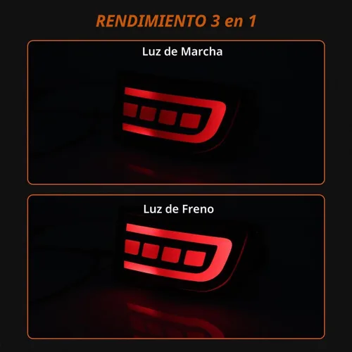 Vista 7 de ADIIL 2 luces reflectoras de parachoques inferior secuencial LED de lente Lente roja LED roja