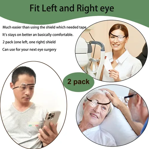 Vista 7 de 2 protectores de ojos transparentes para cirugía de cataratas, parche protector de ojos con ventilación dura con banda elástica extendida, protector