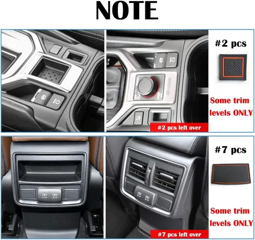 Vista 3 de Auovo Moldura interior para Subaru Forester accesorios 2019 2020 2021 2022 2023 2024 bandeja portavasos, insertos forros, organizador de consola