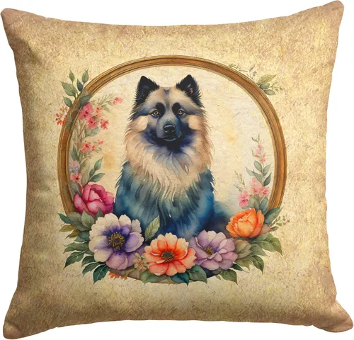 Vista 148 de Caroline's Treasures DAC2072PW1414 Affenpinscher and Flowers - Almohada decorativa de tela, lavable a máquina, para interiores y exteriores