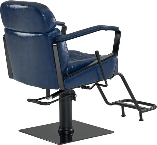 Vista 4 de BarberPub Silla clásica de peluquería, bomba hidráulica de 440 libras, silla reclinable manual para estilista, hogar y salón de belleza, barbería