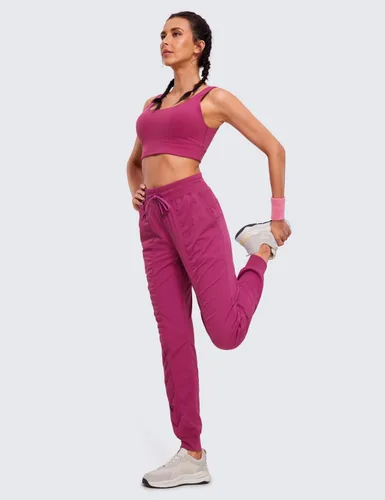 Vista 3 de CRZ YOGA Pantalones deportivos ligeros de entrenamiento para mujer, pantalones casuales de cintura alta para correr al aire libre con bolsillos