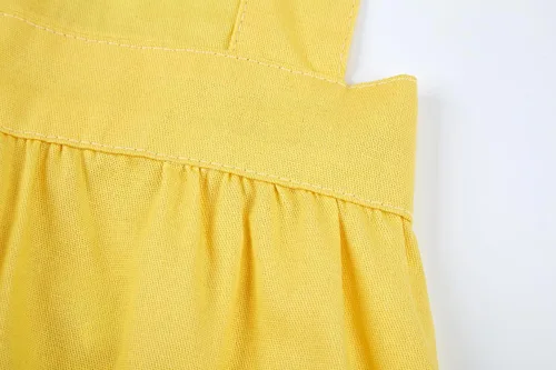 Vista 5 de Hyzrz Delantales retro ajustables con volantes con bolsillos para mujeres y niñas, vintage, espalda cruzada, vestido de sirvienta, delantal