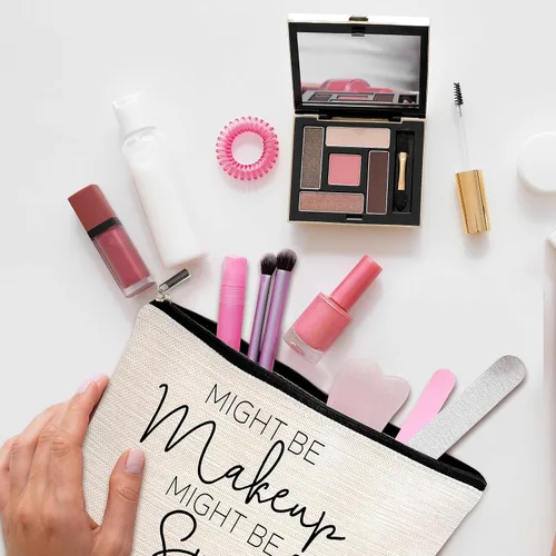 Vista 3 de GREOXG Bolsa de maquillaje de regalo para mujeres que lo tienen todo, podría ser maquillaje, bolsa de cosméticos de viaje, regalos de amistad