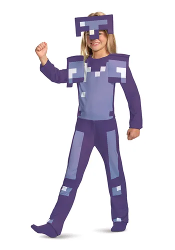 Vista 3 de Disfraz Infantil de Armadura de Diamante Encantada de Minecraft Multicolor