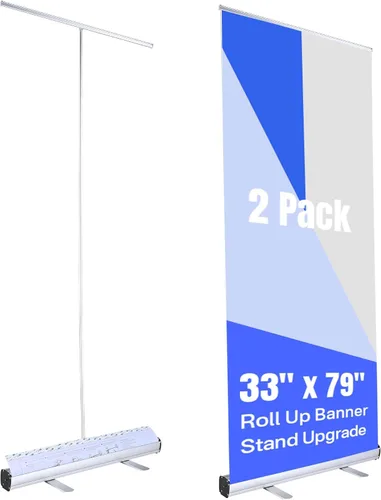 Vista 10 de Instahibit 33"x79" retráctil enrollable para arriba Banner Stand Pop Up Banner Feria comercial
