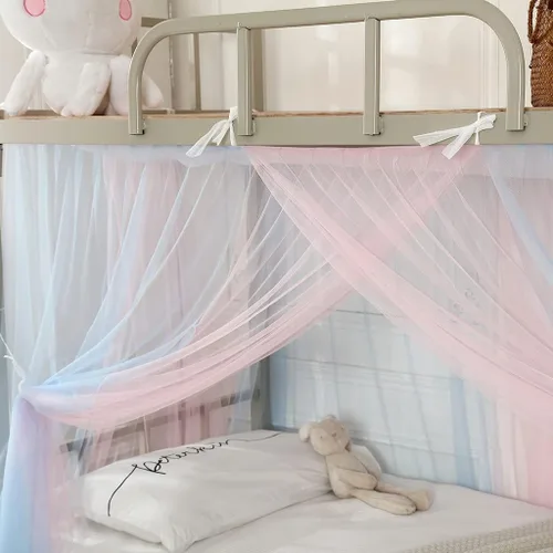 Vista 6 de 4 postes esquineros para dormitorio de estudiantes, litera, mosquitera, mosquitera, cortinas de cama para estudiantes, dormitorio, escuela