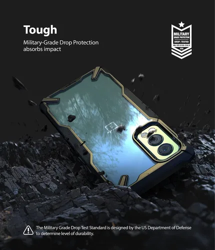 Vista 6 de Ringke Fusion-X - Funda compatible con OnePlus Nord 2 5G, parte trasera de policarbonato duro transparente, a prueba de golpes, resistente, marco