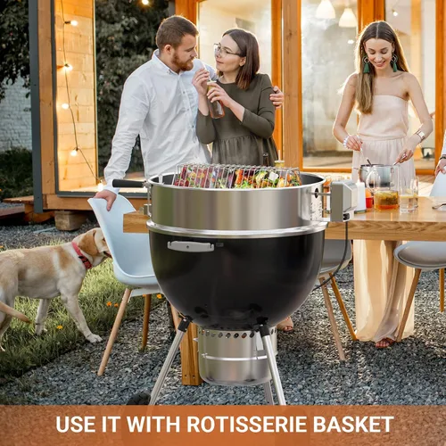 Vista 6 de onlyfire Kit de anillo de asador de acero inoxidable para parrilla de carbón Weber de 22 pulgadas y otras parrillas similares