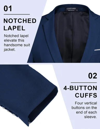 Vista 4 de COOFANDY Modernoajustado para hombre