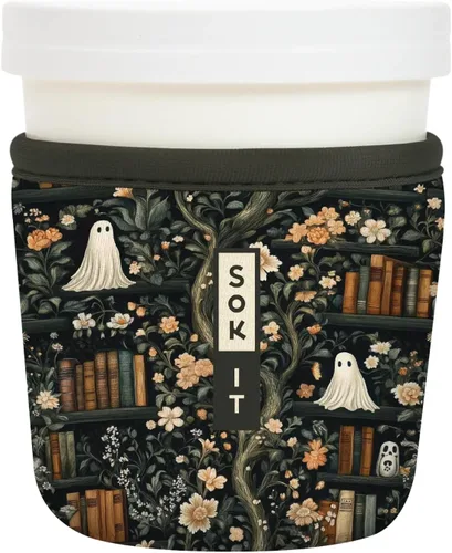 Vista 44 de Sok It IceCreamSok - Funda de neopreno aislada (flores abstractas, pintas de helado cónicas)