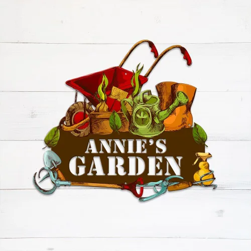 Vista 5 de MeMate Letreros de jardín, letreros de metal personalizados para jardín, letrero de jardín para personalizar, arte de pared con nombre personalizado