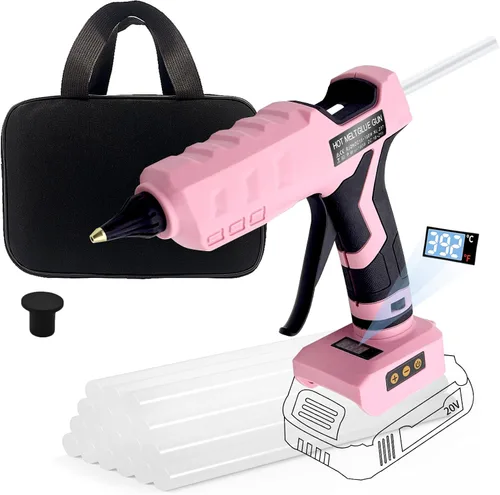 Vista 8 de Liumai Kit de pistola de pegamento caliente con 30 barras de pegamento, mini pistola de pegamento termofusible con estuche de transporte
