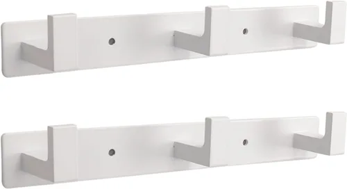Vista 21 de Perchero, 3 Ganchos Triples de Acero Inoxidable Resistente, Ganchos de Pared Montados en la Pared, Barra de Ganchos Rústica para Ropa/Llaves