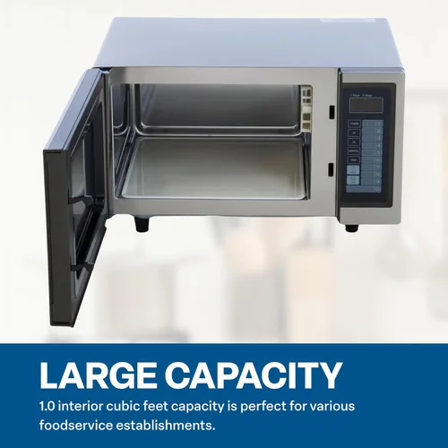 Vista 5 de FSE Microondas comerciales con control digital de almohadilla táctil, interior de 1 pie cúbico, acero inoxidable, 1000 vatios, aprobado por UL y NSF