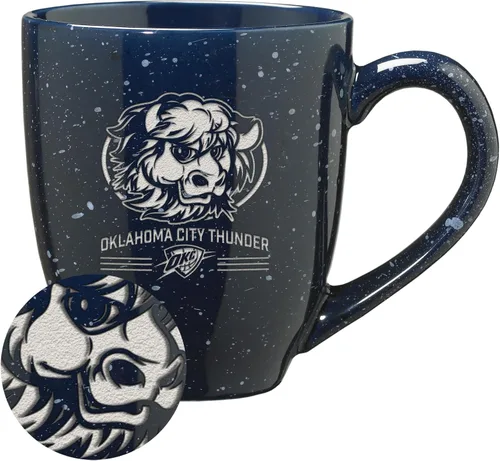 Vista 115 de Rico Industries NBA 16 oz Team Color Laser Engraved Speckled Ceramic Coffee Mug 3-Color del