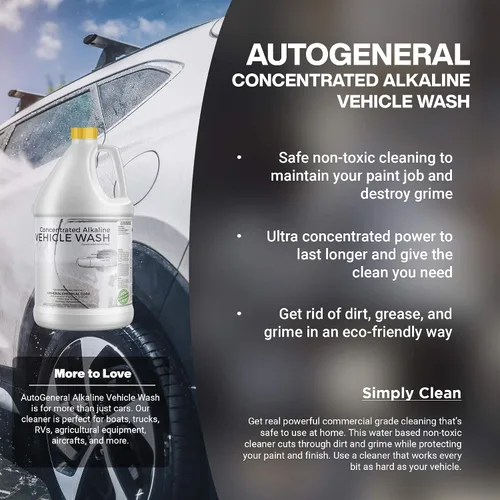Vista 3 de AutoGeneral GCC 710 - Champú alcalino concentrado para lavado de vehículos, para limpieza y detalles, cortador de suciedad y grasa a base de agua
