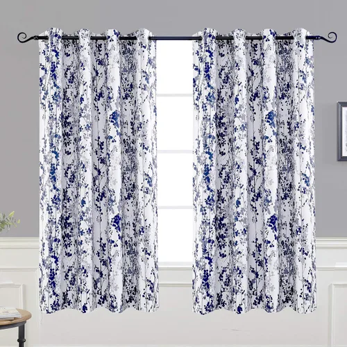 Vista 15 de Cortinas DriftAway 100% Blackout Amarillas y Blancas para Sala de Estar, Dormitorio, Cocina, 84 Pulgadas de Largo, Paneles Botánicos con Flores