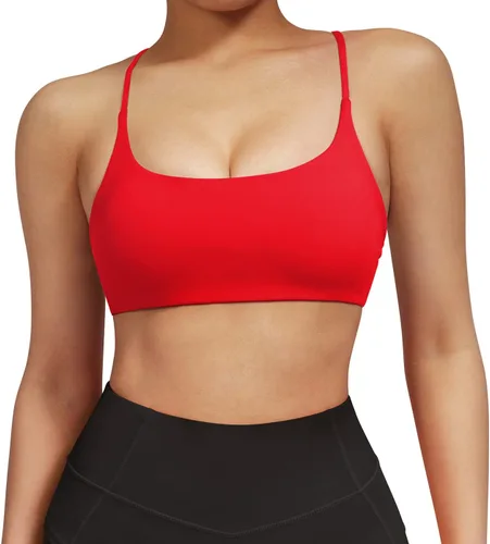 Vista 6 de DOULAFASS Sujetadores deportivos para mujer, con tirantes, sexy, lindo, espalda cruzada, soporte ligero, para entrenamiento, yoga, con copas