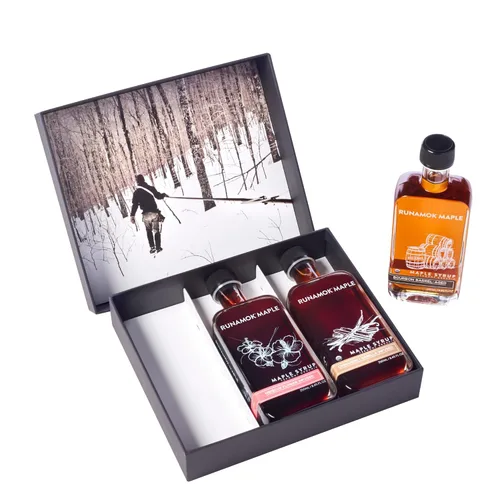 Vista 9 de Runamok Caja de Regalo de 3 jarabes de arce – Botellas de jarabes de arce añejados en barril + infundidos, de 8.45 onzas líquidas