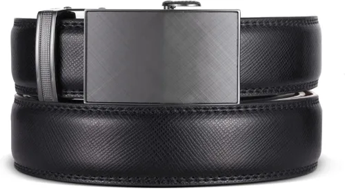 Vista 5 de Marino Cinturón de vestir de cuero genuino con hebilla automática, ajuste para ajustarse en una elegante caja de regalo