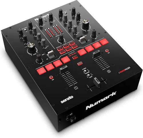 Vista 9 de Numark M2 - Mezclador DJ de 2 canales para scratch, montable en rack con ecualizador de 3 bandas, entrada de micrófono y crossfader reemplazable
