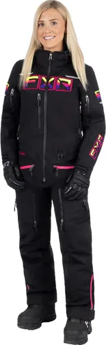 Vista 7 de FXR Monosuit Maverick Lite 2025 para mujer Negro/Azul Cielo/E Rosa