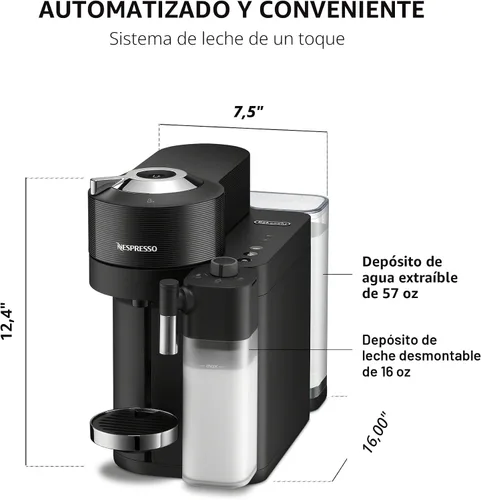 Vista 6 de Nespresso Vertuo Lattissima - Cafetera para café y espresso de De'Longhi, color negro mate y brillante