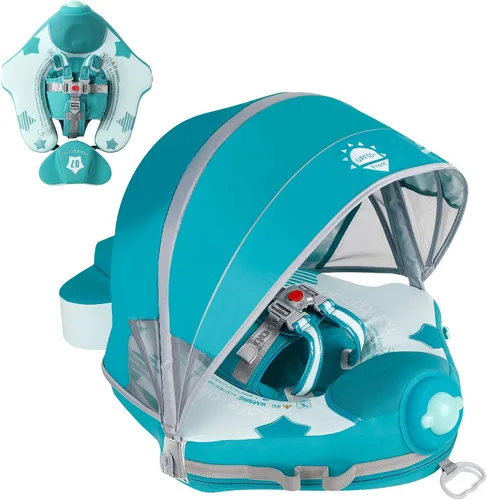Vista 13 de Mambobaby Flotador con toldo para añadir cola para bebé, avión, no inflable, flotador sólido para piscina para bebé, entrenador de natación