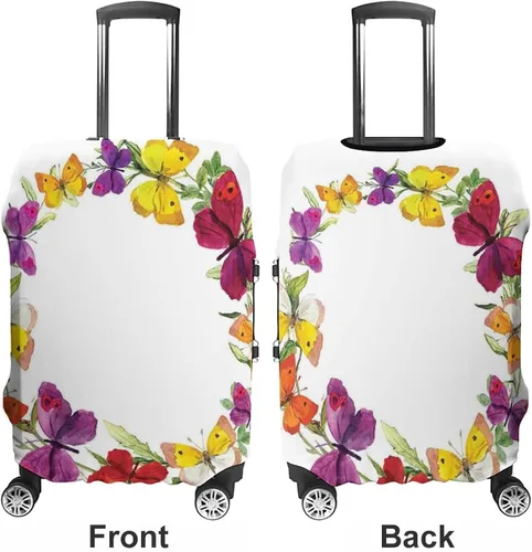Vista 3 de Funda de equipaje de viaje, funda de maleta de viaje con mariposa, mariposa con hierbas, se adapta a equipaje de 30 a 32 pulgadas, lavable, a prueba