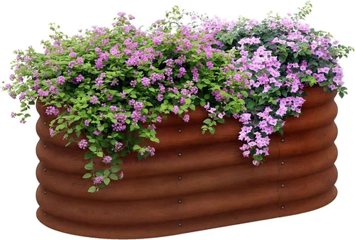 Vista 29 de Outsunny Kit de cama de jardín elevada galvanizada con barras de refuerzo, maceta de metal grande y alta para verduras, flores y hierbas, 6 x 3 x 2