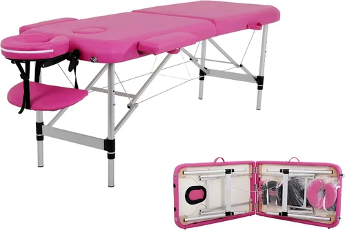 Vista 10 de Mesa de masaje, cama de 2 pestañas plegables, cama de masaje portátil para extensiones de pestañas, mesa de masaje ancha con bolsa de transporte