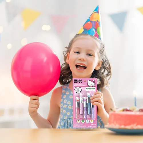 Vista 7 de Hello Kitty - Juego de maquillaje hidratante de 5 piezas a base de plantas, para niñas, niños pequeños, perfecto para fiestas, fiestas de pijamas
