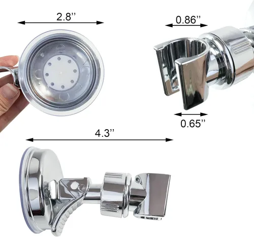 Vista 6 de BlingKingdom - 2 soportes de ducha de mano con succión, ajustables en 360° Soporte de cabezal de ducha de mano con ventosa, con almohadilla