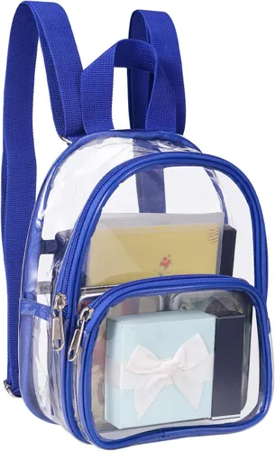 Vista 30 de USPECLARE Minimochila Transparente Aprobada para Estadio para Niños Pequeños y Niñas, Concierto, Festival, Eventos Deportivos, Aguamarina, Mediana